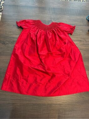 Strasburg Red Smocked Girls Dress - Worn 1 time